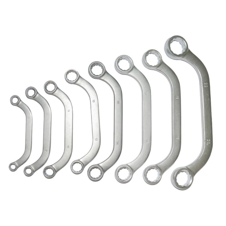 Očkové klíče dvanáctihranné, typ C, 8ks, 6-22mm