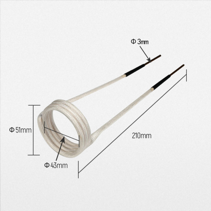 Indukční cívka přímá, délka: 220mm, 50mm