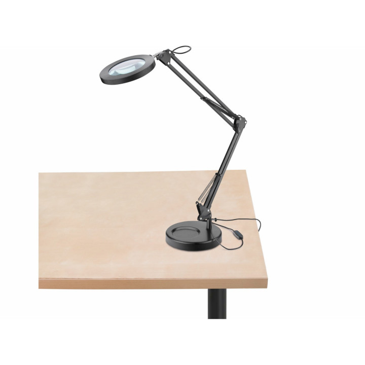 Lampa stolní s LED a lupou, 2400lm, USB napájení, EXTOL LIGHT