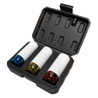 Sada nárazových nástrčných hlavic 1/2" pro hliníkové disky – 17, 19, 21mm, 3ks