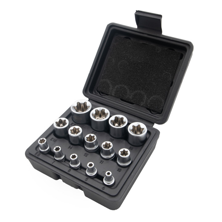 Sada nástrčných hlavic E-Torx, E4-E24, 14ks