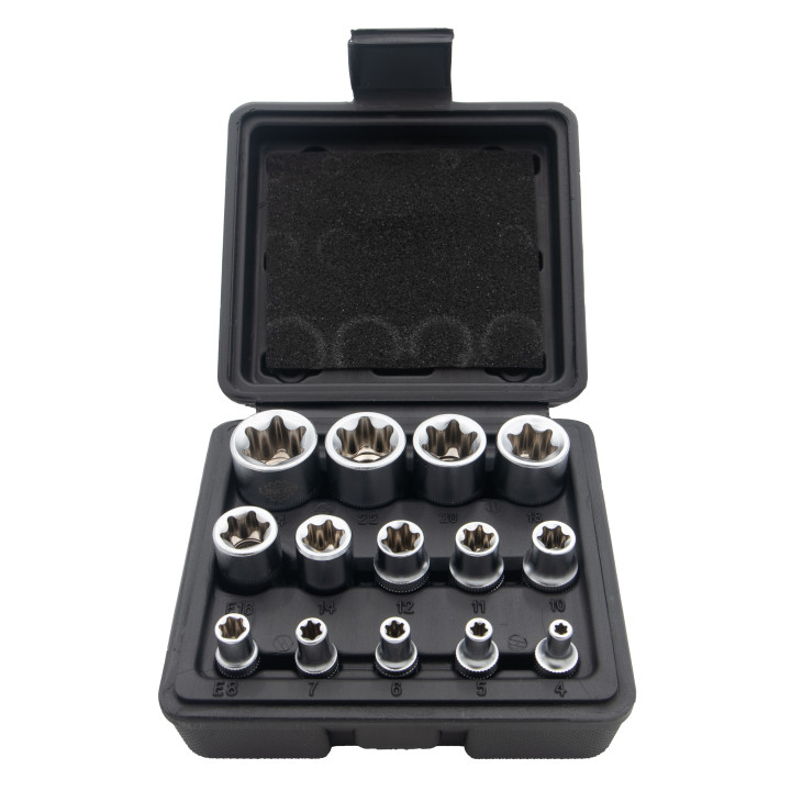 Sada nástrčných hlavic E-Torx, E4-E24, 14ks
