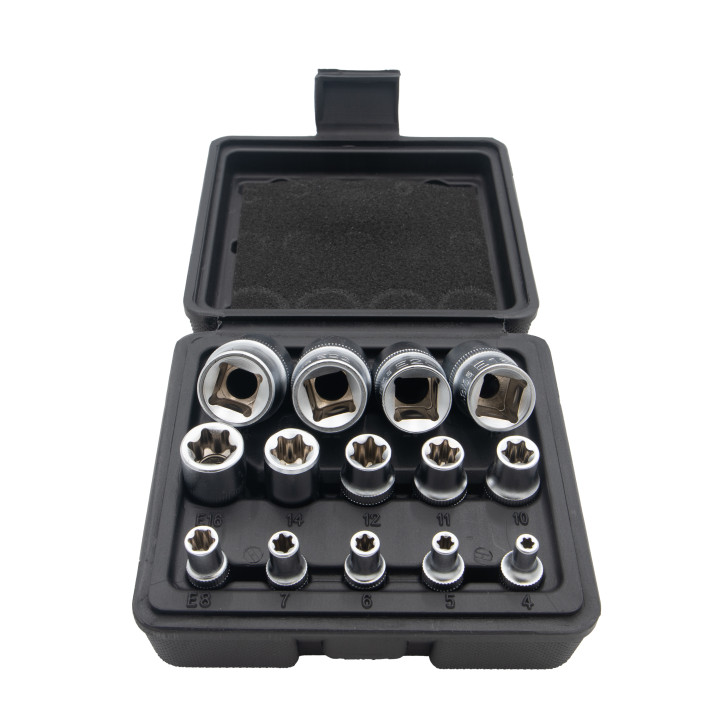 Sada nástrčných hlavic E-Torx, E4-E24, 14ks