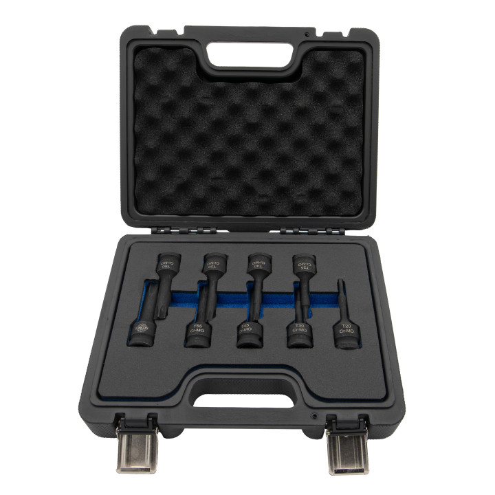 Sada 1/2" nárazových bitů Spline (Ribe) T20-T70, 9ks