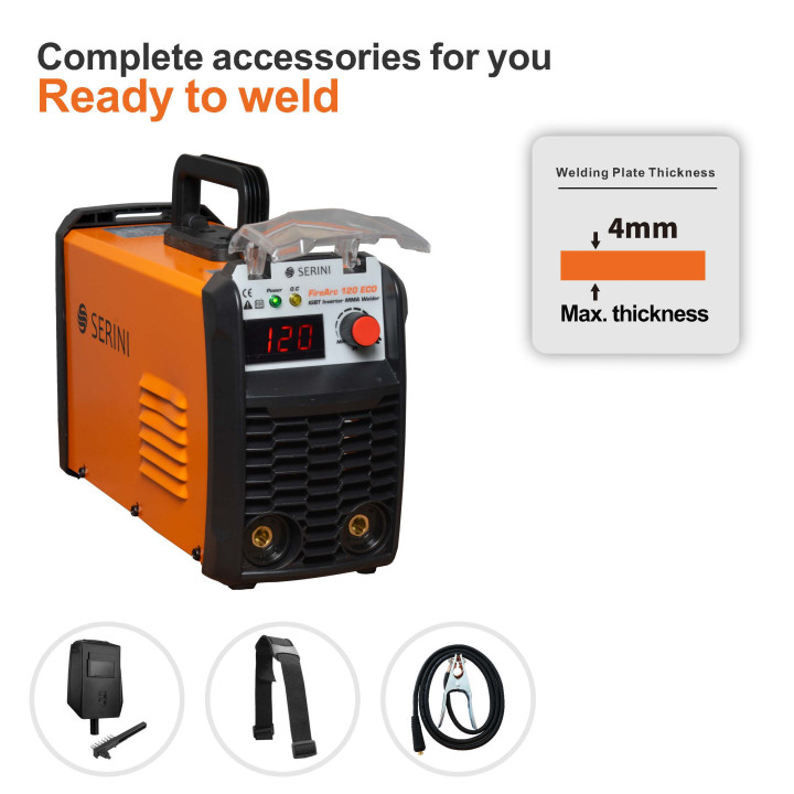 Svařovací stroj FireArc 120 ECO, IGBT Inverter MMA/STICK, 1ph