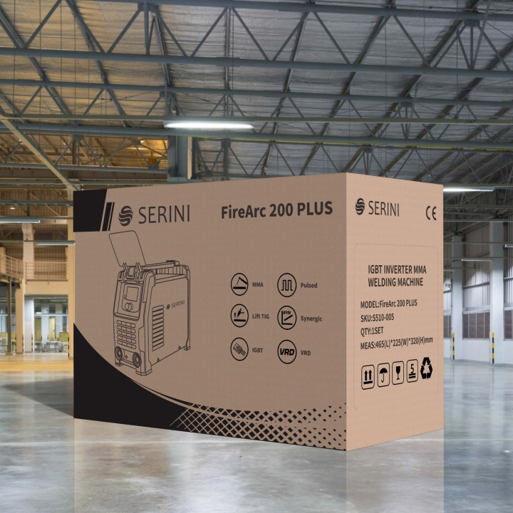FireArc 200 PLUS, IGBT Inverter MMA/STICK/Lift TIG svařovací stroj, 1ph