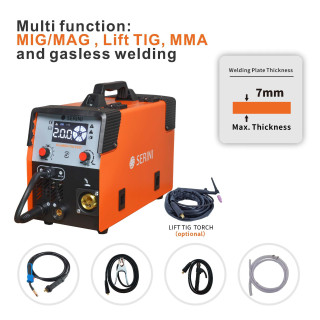 FireMIG 200 ECO IGBT invertorová svářečka MIG/MAG/MMA/Flux Cored/Lift TIG, 1ph