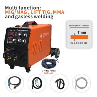 FireMIG 200 PLUS IGBT invertorová svářečka MIG/MAG/MMA/Flux Cored/Lift TIG, 1ph