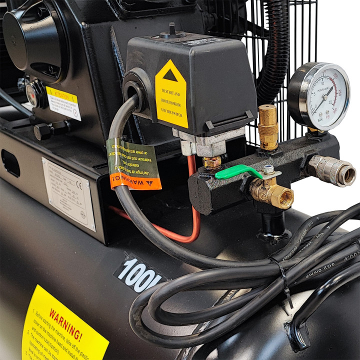 Průmyslový kompresor, 100L, 2.2kW/230V, 10bar
