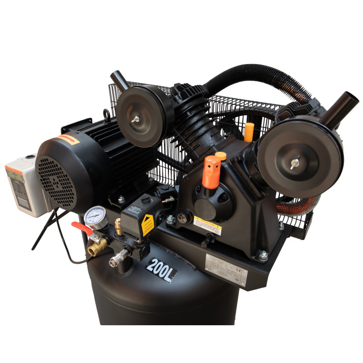 Průmyslový vzduchový kompresor, 200l, 4kW/400V, 10bar, vertikální