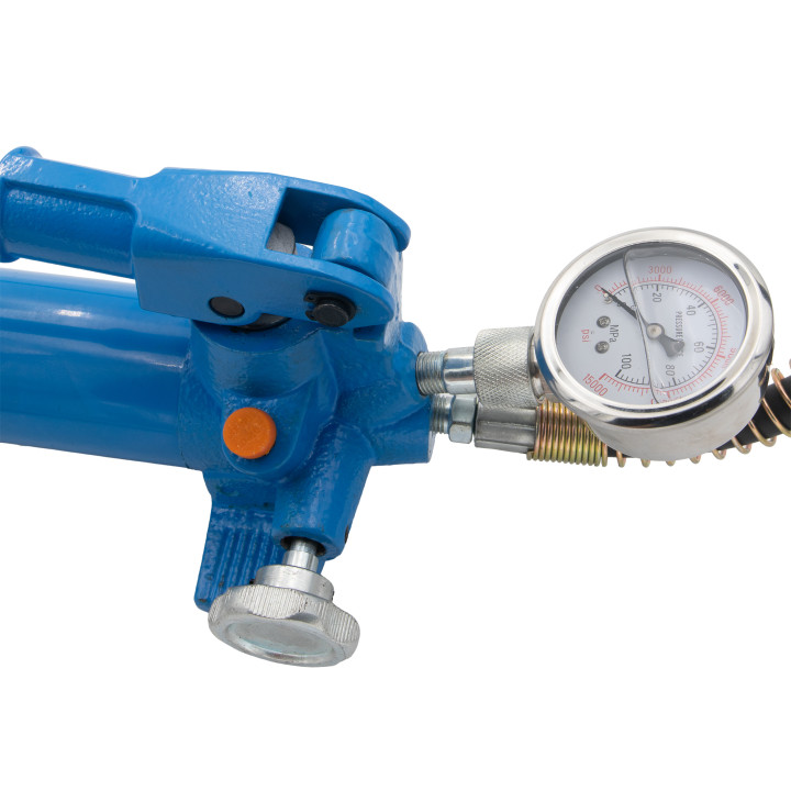 Dvojitá ruční hydraulická pumpa s manometrem, 10t