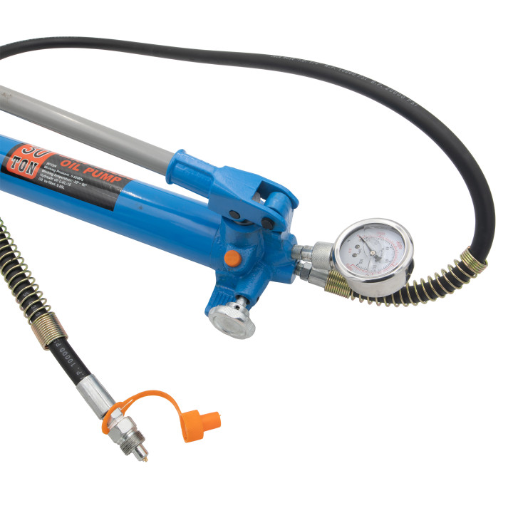 Dvojitá ruční hydraulická pumpa s manometrem, 30t