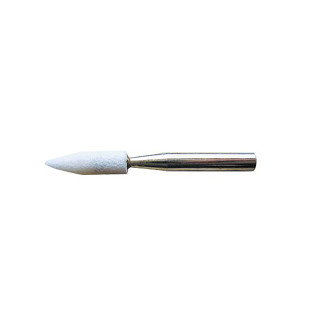 Leštící kámen (kužel). Průměr x délka x průměr trnu: 7 x 25 x 6 mm