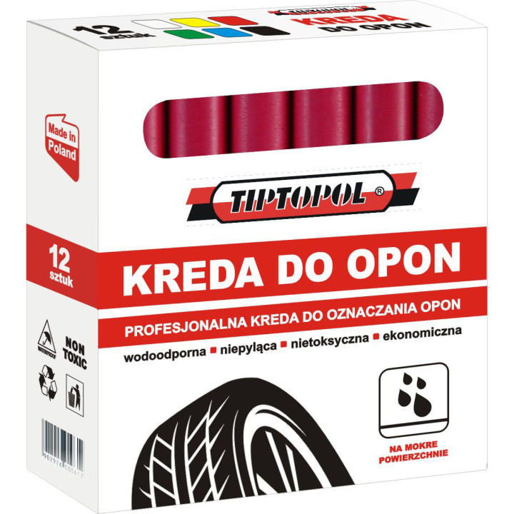 Křída na značkování pneumatik, červená, voděodolná