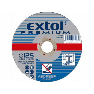 Kotouč řezný na ocel a nerez, 125x1.0mm, EXTOL PREMIUM