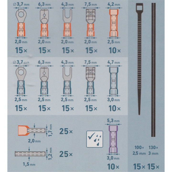 Kleště krimpovací pro kabely 0.2-6.0mm2, sada 231ks