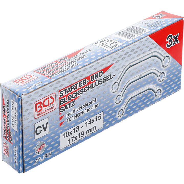 Sada očkových klíčů pro stísněné prostory 10x13 - 17x19 mm, 3 ks