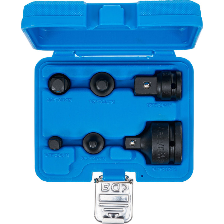 Sada adaptérů pro rázové utahováky 1/4" – 3/4", Cr-Mo, 6 ks