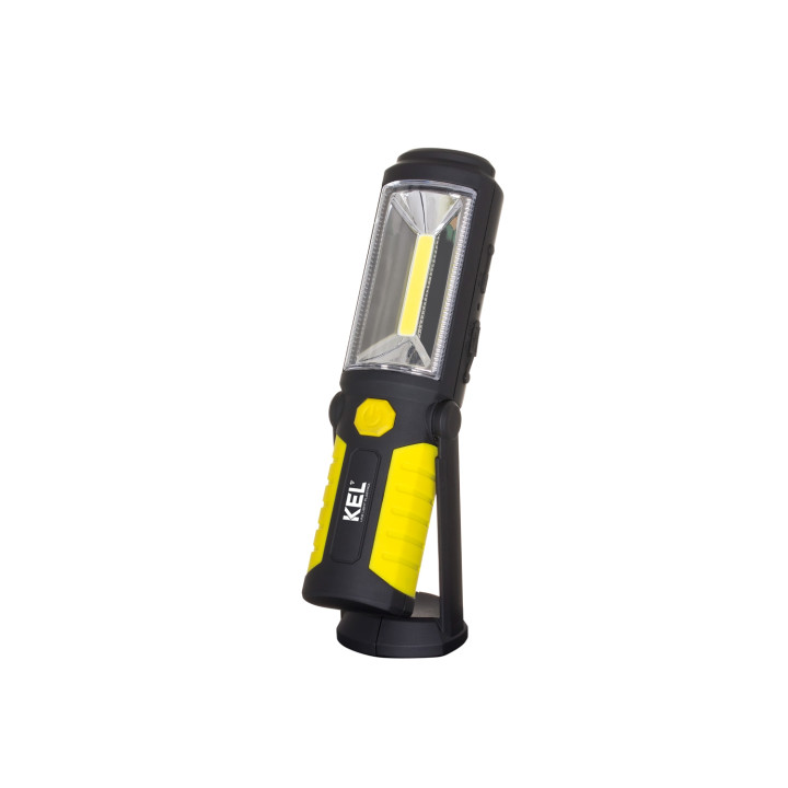 LED dílenská baterka s 2W COB LED, magnetem a háčkem
