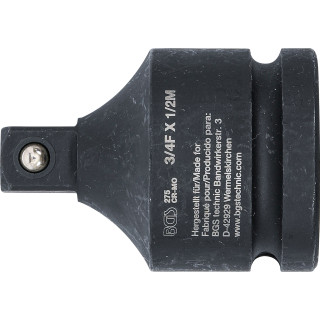 Adaptér na rázové hlavice, vnitřní čtyřhran 3/4" - vnější čtyřhran 1/2"