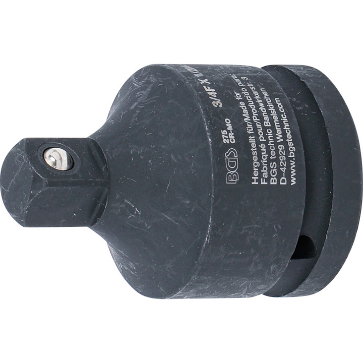 Adaptér na rázové hlavice, vnitřní čtyřhran 3/4" - vnější čtyřhran 1/2"