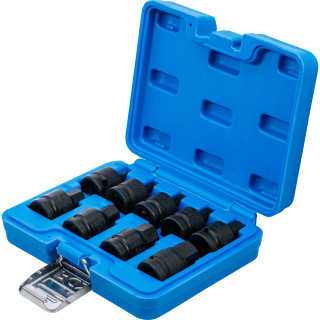 Sada rázových zástrčných hlavic, 1/2", vnitřní šestihran 5–19mm, 9 ks