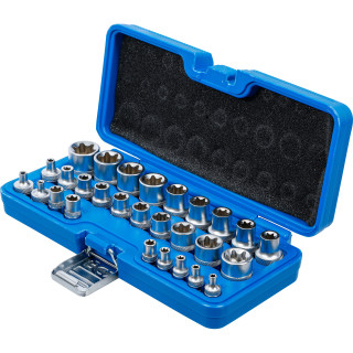Sada nástrčných klíčů E-profil 6.3mm (1/4") / 12.5mm (1/2") E4-E24, 28 ks
