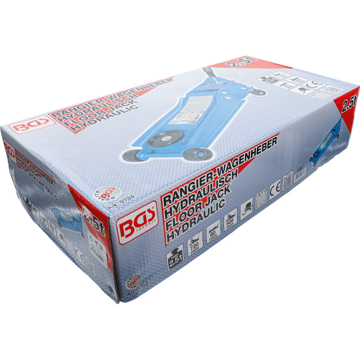 Hydraulický pojízdný zvedák, extra nízký profil, 2,5 t