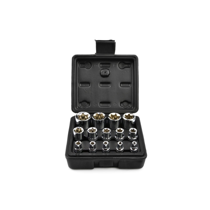 Sada nástrčných hlavic Torx, E4-E24, 14ks