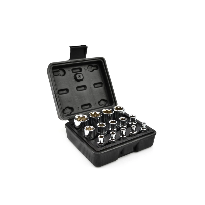 Sada nástrčných hlavic Torx, E4-E24, 14ks