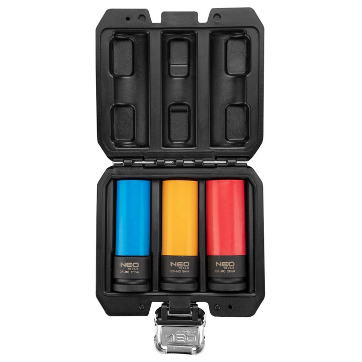Sada nástrčných klíčů pro hliníkové disky, 17-19-21mm, 1/2", 3ks