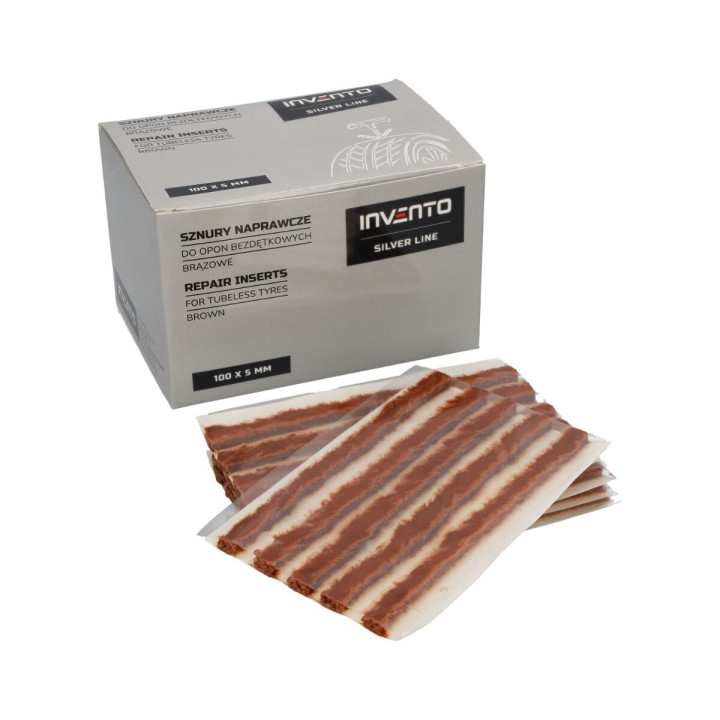 Invento silver line hnědé opravné šňůry na bezdušové pneumatiky 100 mm 50 ks
