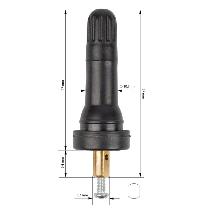 Ventilek TPMS pro OEM – senzor Schrader, TR413 (gumový)