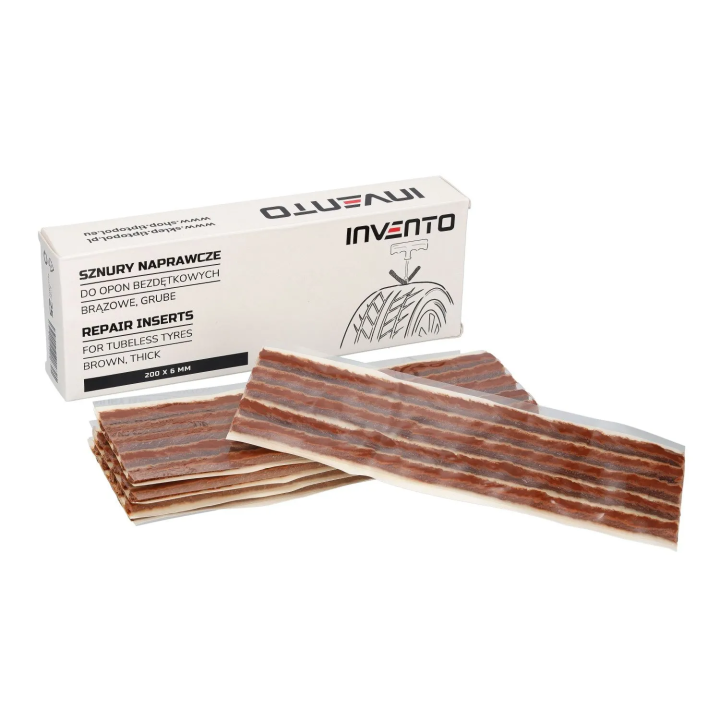 Hnědé silné opravné vložky pro bezdušové pneumatiky nákladních vozidel 200x6mm, 25ks