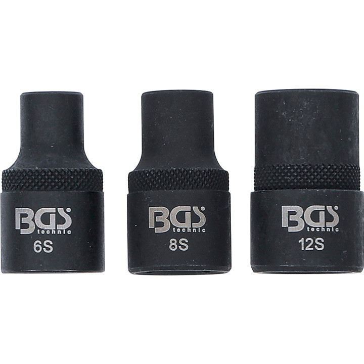 Sada nástrčných hlavic, profil Spline (pro RIBE) M6S–M12S, 3 ks