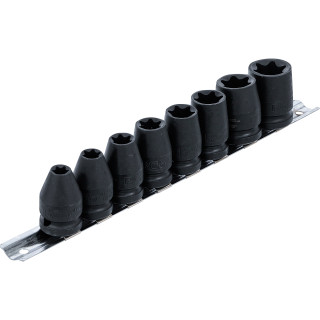 Sada rázových hlavic E-Star, 1/2", E10–E24 mm, 8 ks