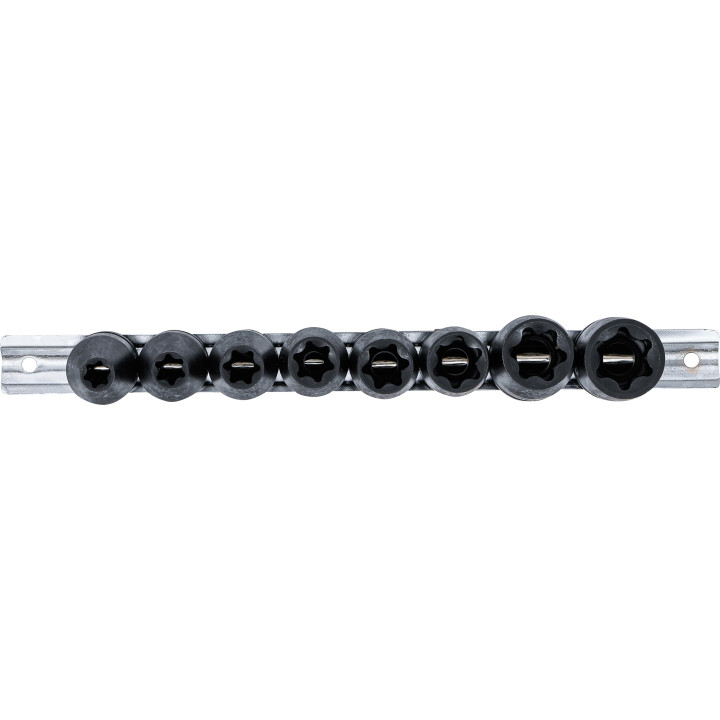 Sada rázových hlavic E-Star, 1/2", E10–E24 mm, 8 ks
