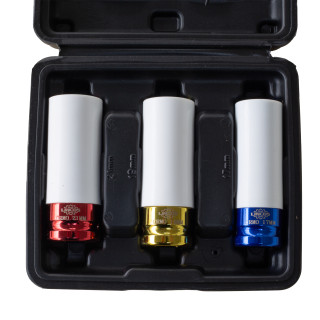 Sada nástrčných hlavic pro hliníková kola 17, 19, 21 mm, 1/2", 3 ks