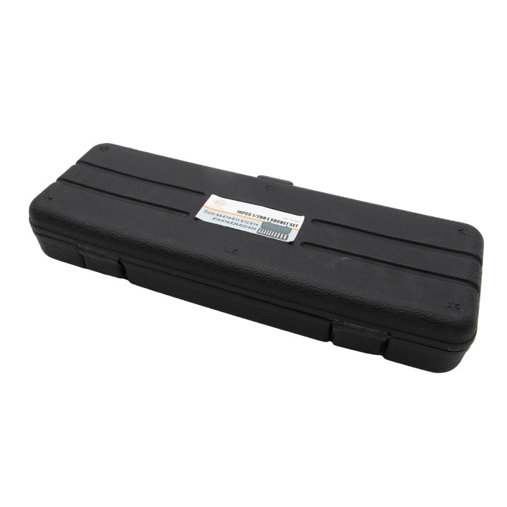 Sada nástrčných hlavic E-torx, E8-E24, 1/2" čtvercový pohon, 10ks