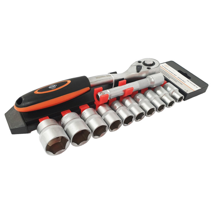 Sada nástrčných hlavic + 1/2" ráčna, 12ks