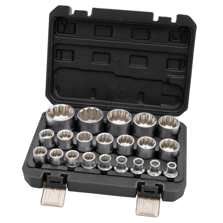 1/2" sada dvanáctihranných nástrčných klíčů Spline. Velikosti: 8-36mm, 21ks
