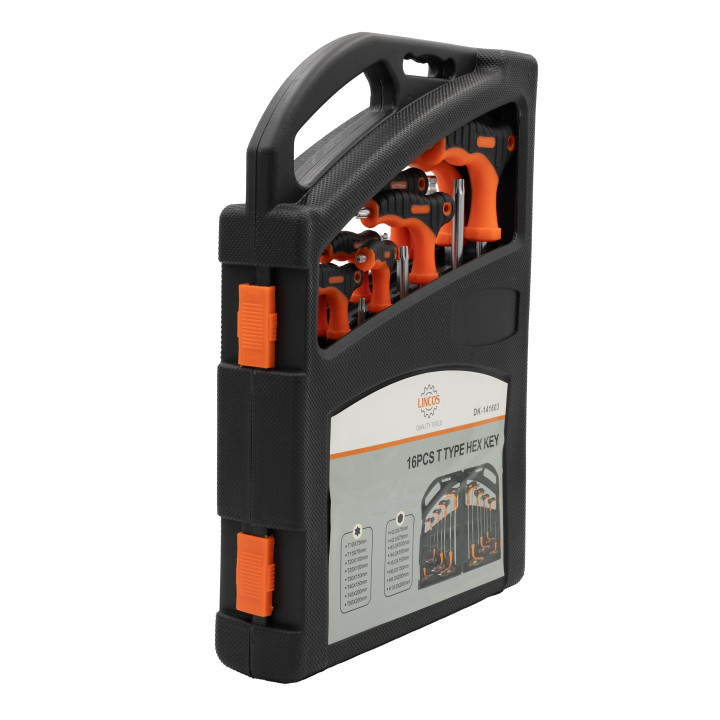 Imbusové a Torx klíče s T-rukojetí, 16ks, 2-10mm, T10-T50