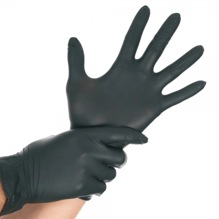 Nitrilové rukavice, nepudrované, černé, velikost 10/XL, 100ks/bal