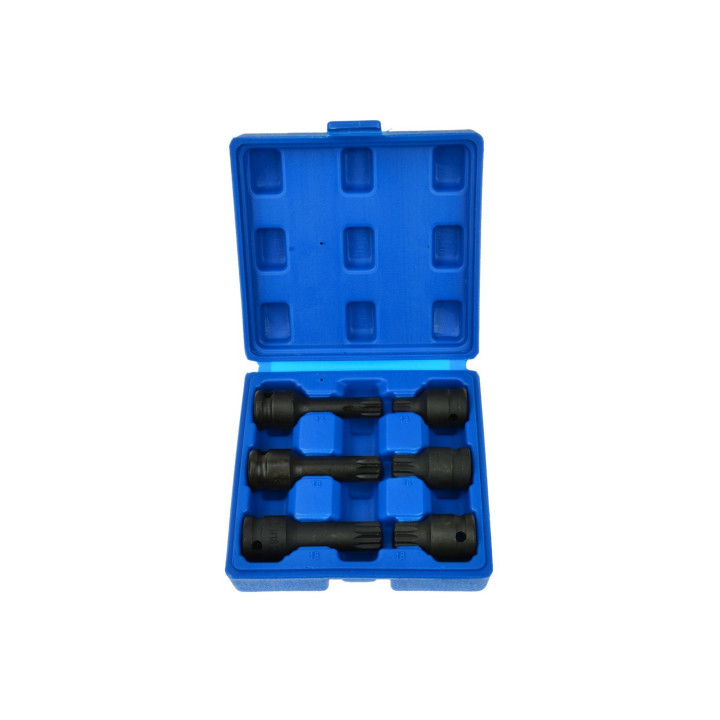 Nástrčné nárazové hlavice, klíče 1/2" sada 6ks, SPLINE M14-M18