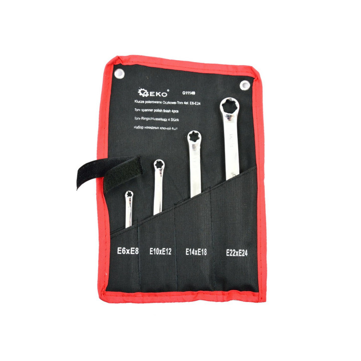 Sada Torx/E-kroužkových klíčů E6-E24, 4ks