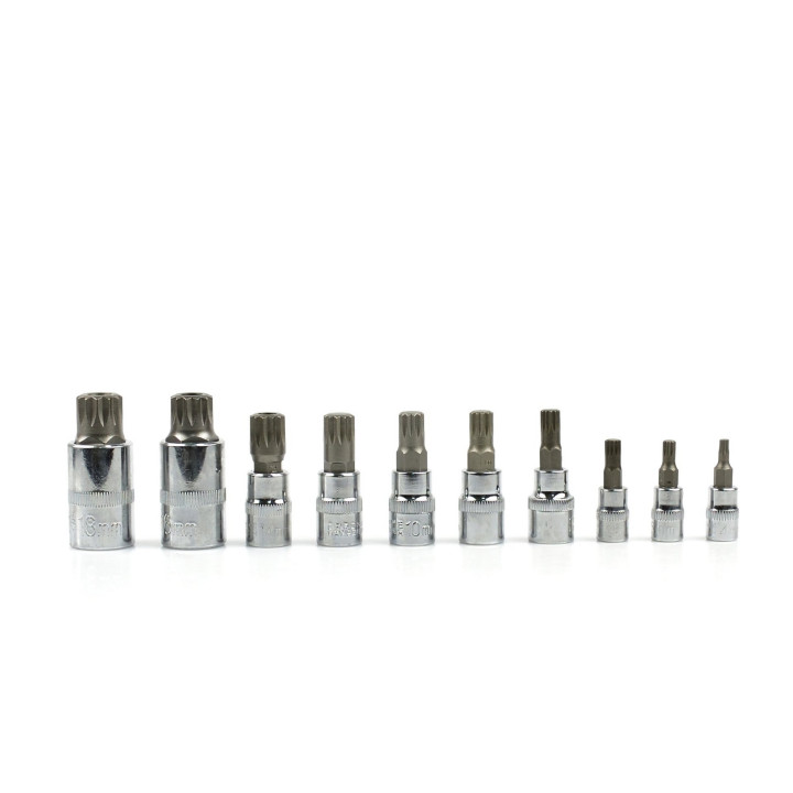 Sada nástrčných Spline bitů - M4, M5, M6, M8, M9, M10, M12, M14, M16, M18, 10ks